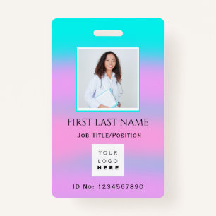 Badge Code-barres photo IDNumber Therapy Nurse Doctor He