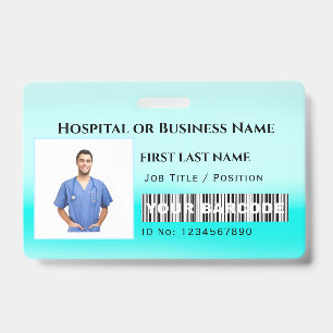 Badge Code-barres Photo Infirmière Médecin Soins de sant