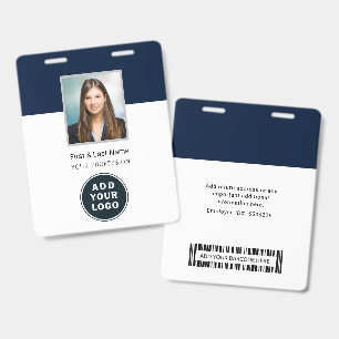 Badge Code-barres photo personnalisé et logo pour employ