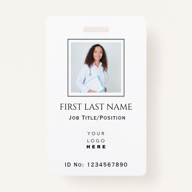 Badge Code-barres Photothérapeute Infirmière Docteur en  (Devant)