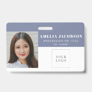 Badge Code-barres simple violet blanc de l'ID photo de l