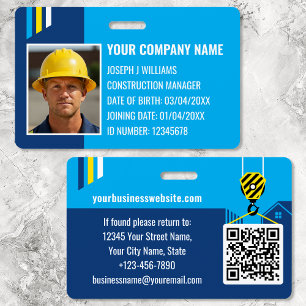 Badge Code de construction personnalisé Travail QR Code