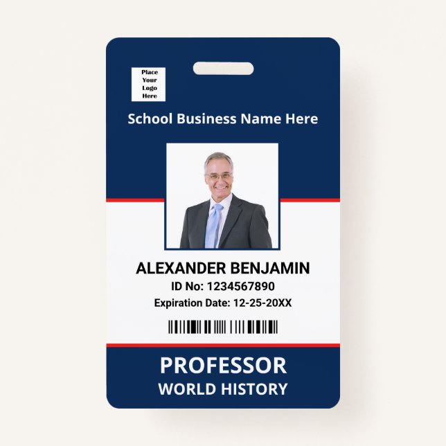 Badge Code de la barre de photos de l'école Nom personna (Devant)