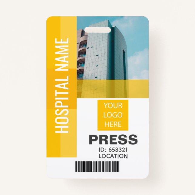 Badge Code de la barre de presse, Logo ID jaune (Devant)