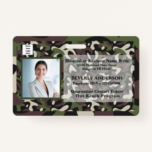 Badge Code de la barre du logo photo de l'employé Person (Devant)