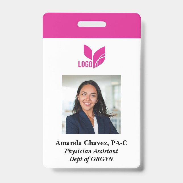 Badge Code de l'employé de l'entreprise photo personnali (Avant)