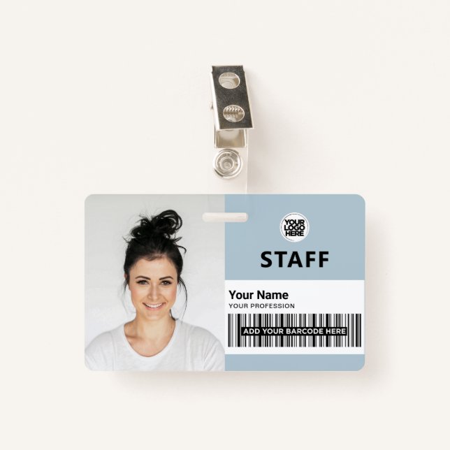 Badge Code de l'employé - photo de l'entreprise (Devant avec clip)