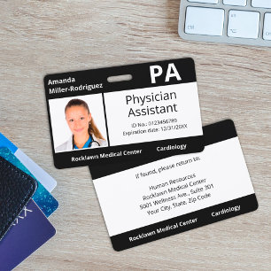 Badge Code de l'hôpital noir photo de l'employé
