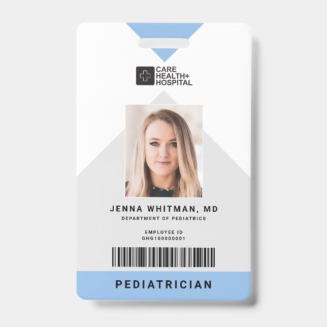 Badge Code d'état-major Médicale de flèche + Code-barres (Face)