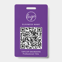 Code d'identification d'employé QR Code Violet Sim