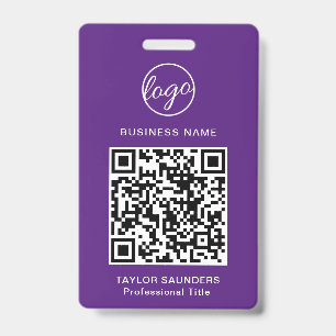 Badge Code d'identification d'employé QR Code Violet Sim