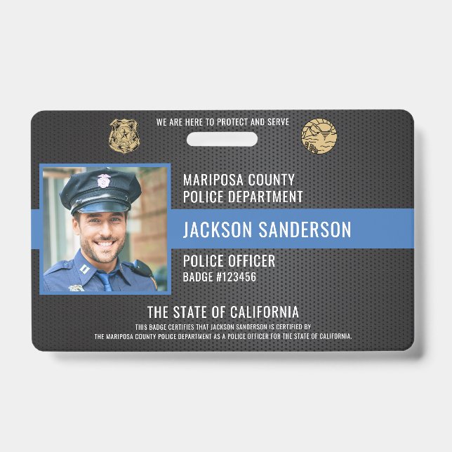 Badge Code employé de l'application de la loi de police  (Avant)