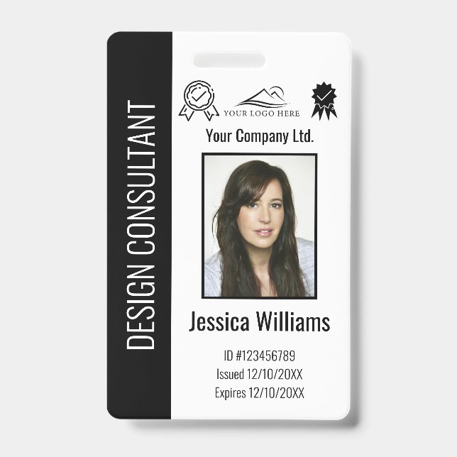 Badge Code noir de l'employé d'entreprise personnalisé (Avant)