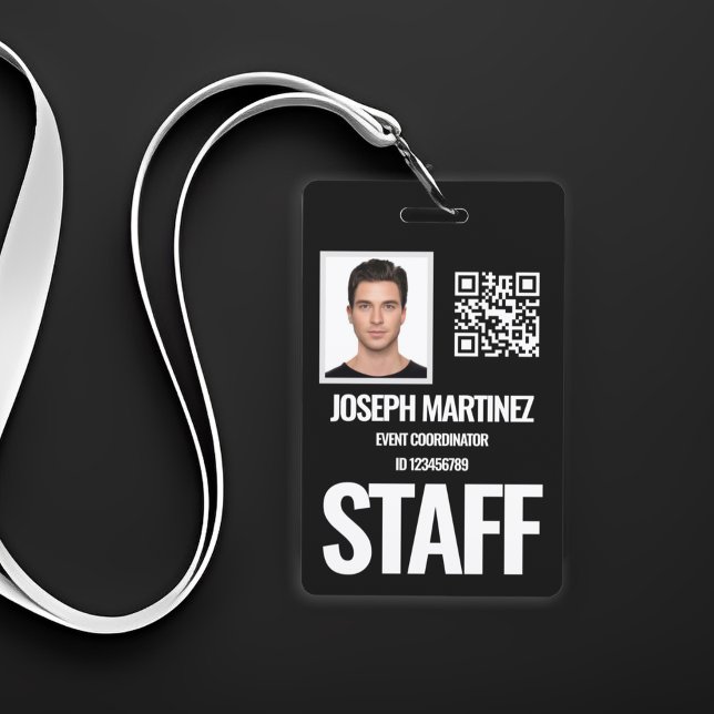 Badge Code photo de l'employé personnel personnalisé (Créateur téléchargé)