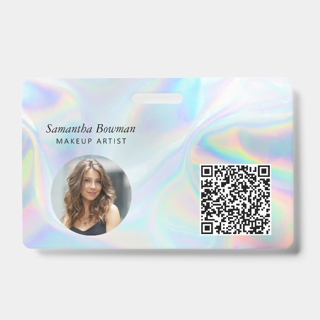 Badge Code QR d'affaires Holographique Maquilleur Person (Avant)