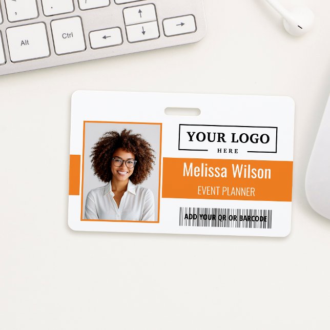Badge Code QR de barre de logo d'entreprise personnalisé (Créateur téléchargé)