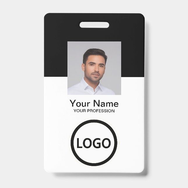 Badge Code QR de carte d'identité moderne personnalisée  (Avant)