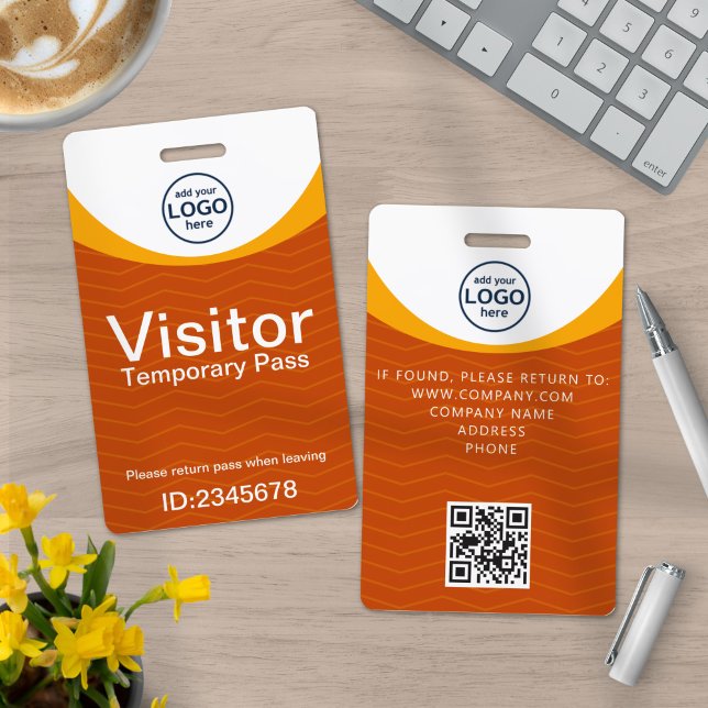 Badge Code QR de la carte visiteur d'entreprise Orange J (Créateur téléchargé)