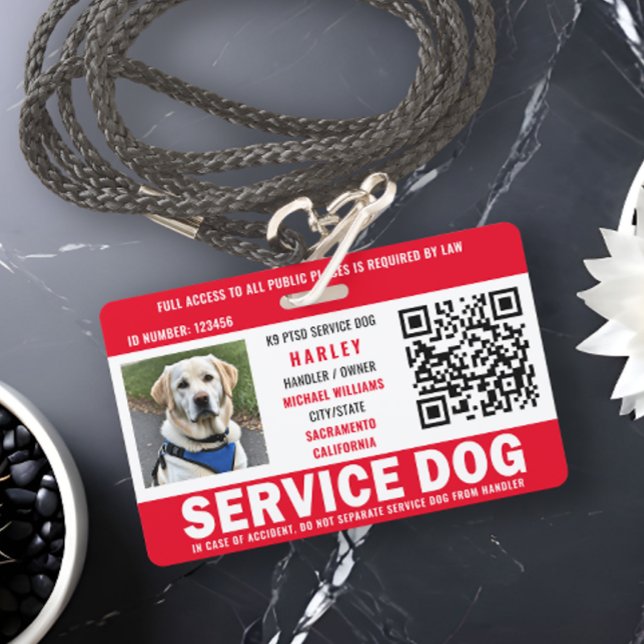 Badge Code QR de la photo d'identification du chien d'as (Créateur téléchargé)
