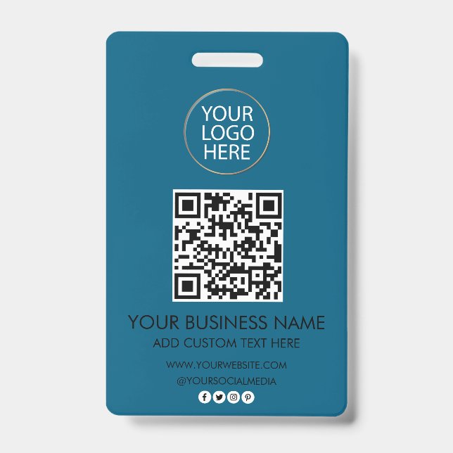 Badge Code QR de la société de logo et de texte professi (Avant)