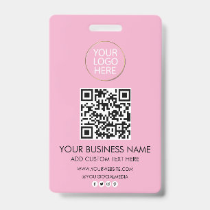 Badge Code QR de la société de logo et de texte professi