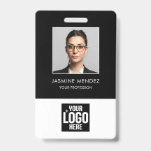 Code QR de l'employé Logo Carré Photo ID