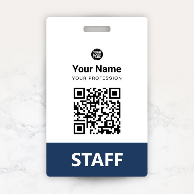 Badge Code QR de logo d'entreprise avec nom personnalisé (Créateur téléchargé)