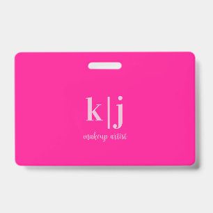 Badge Code QR de monogramme d'identification de maquille