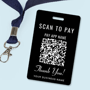 Badge Code QR de paiement noir