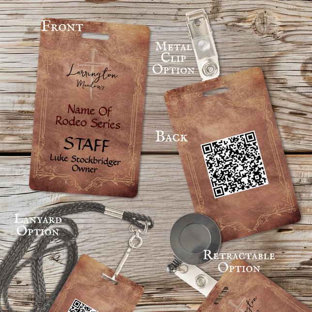 Badge Code QR de Ranch Équestre avec Logo Événement (Créateur téléchargé)
