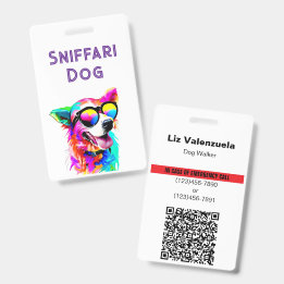 Badge Code QR d'identification d'urgence pour la garde d