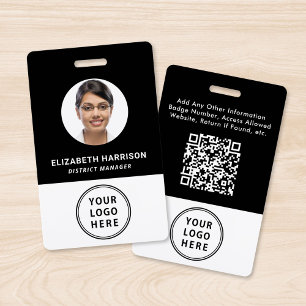 Badge Code QR du logo de l'entreprise Carte d'identité p