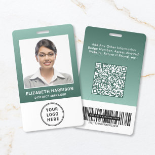 Badge Code QR du logo de l'entreprise Code-barres Photo 