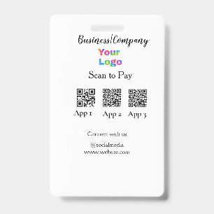 Badge Code QR du logo de l'entreprise pour le paiement p