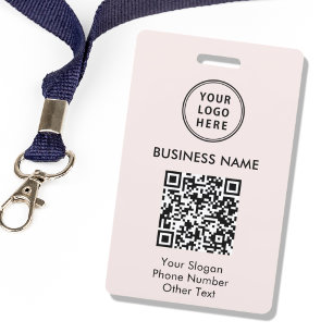 Badge Code QR du logo de l'entreprise rose