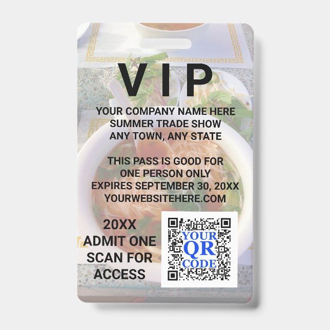 Badge Code QR Entreprise Lumière Photo Cool Promo Événem (Avant)