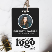 Code QR Et Logo De L'Entreprise Photo Noire Identi