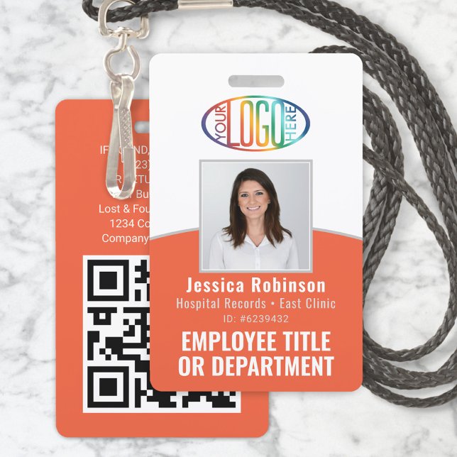 Badge Code QR Logo d'entreprise Identifiant photo employ (Créateur téléchargé)