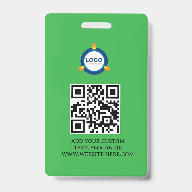Badge Code QR | Logo d'entreprise moderne noir Événement (Avant)