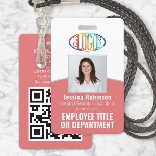 Badge Code QR Logo d'entreprise Photo d'identité profess