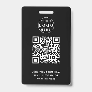 Badge Code QR Logo d'événement commercial moderne noir