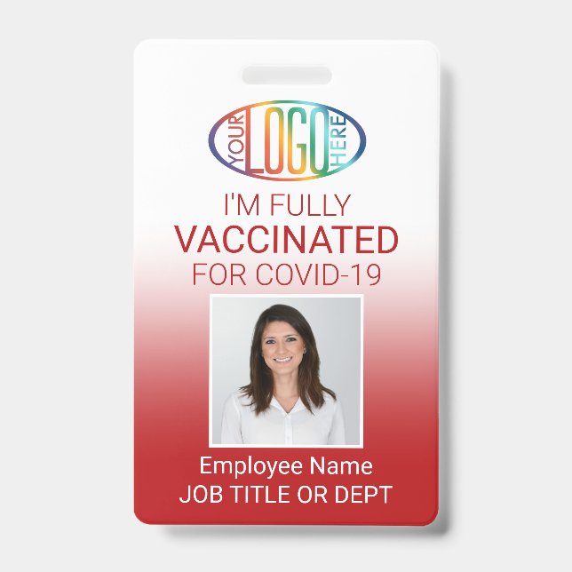 Badge Code QR Logo Photo d'identité Passeport Vaccin Cov (Avant)