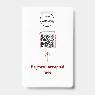 Badge Code QR minimal simple ajouter un logo nom du code