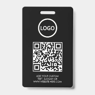 Badge Code QR Modern Black Business Logo Event