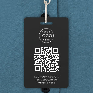 Badge Code QR   Modern Black Business Logo Event