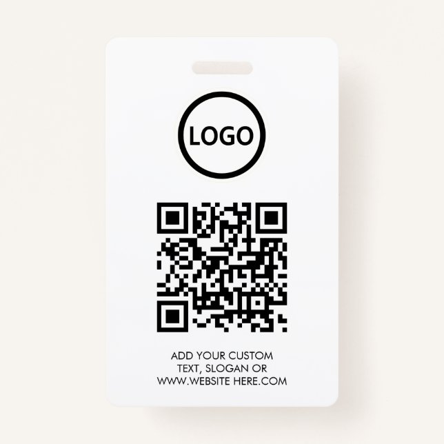 Badge Code QR | Modern Black Business Logo Event (Devant)