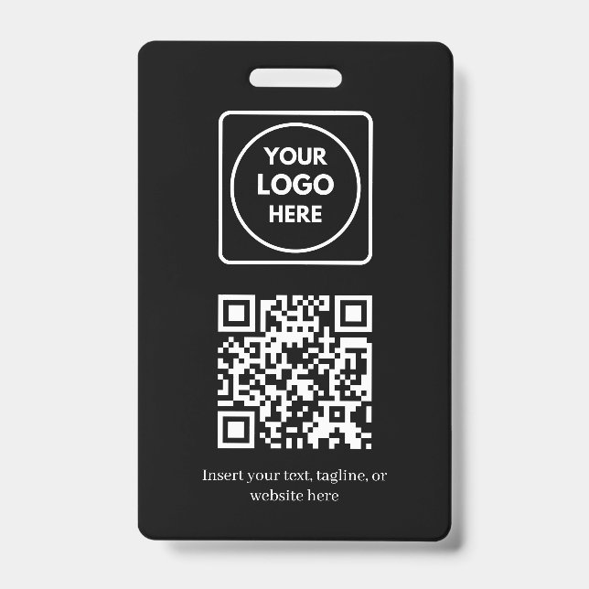 Badge Code QR noir | Conception de logo d'entreprise mod (Avant)