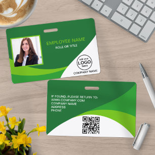 Badge Code QR personnalisé avec photo pour les employés 