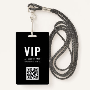 Badge Code QR personnalisé Carte VIP VIP tout accès