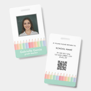 Badge Code QR personnalisé coloré pour carte d'identité